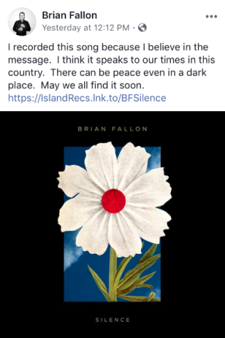 Brian Fallons tweet about his cover of silence.